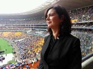 Laura Boldrini ai funerali di Mandela