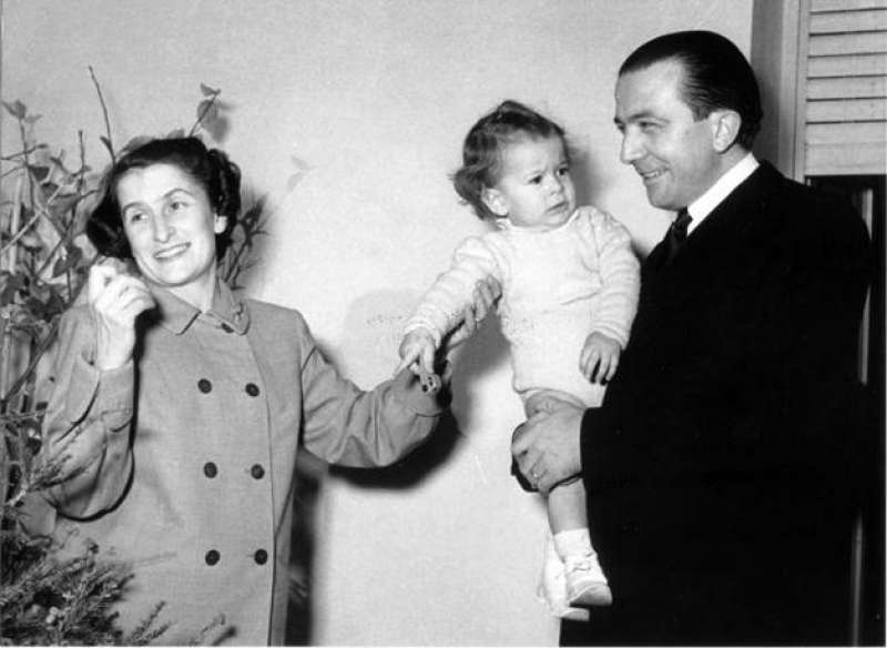 Andreotti con la moglie Livia e la figlia Serena