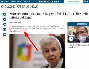 Corriere - Suora «riabitata»
