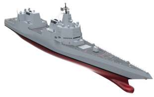 Design nozionale dello scafo DDG(X) della Marina