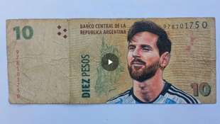 banconota da 10 pesos con il volto di leo messi