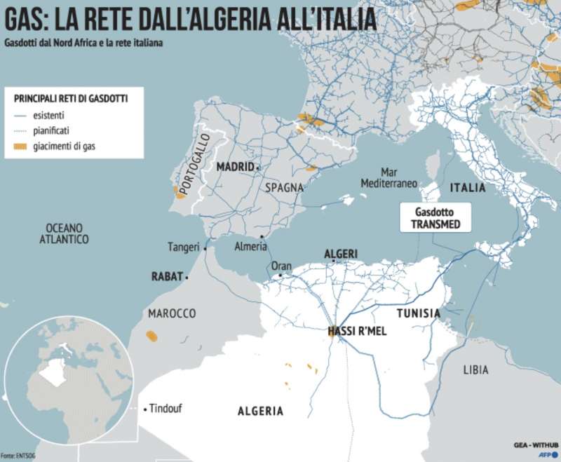 GAS - LA RETE DALL ALGERIA ALL ITALIA