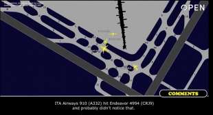 ricostruzione incidente airbus ita airways a new york