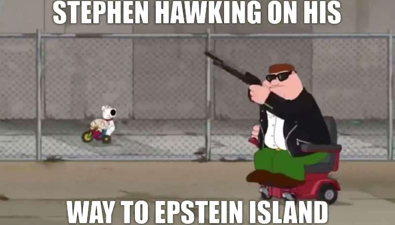 i meme su stephen hawking sull isola di jeffrey epstein 13