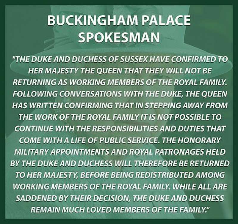 la dichiarazione di buckingham palace sui sussex