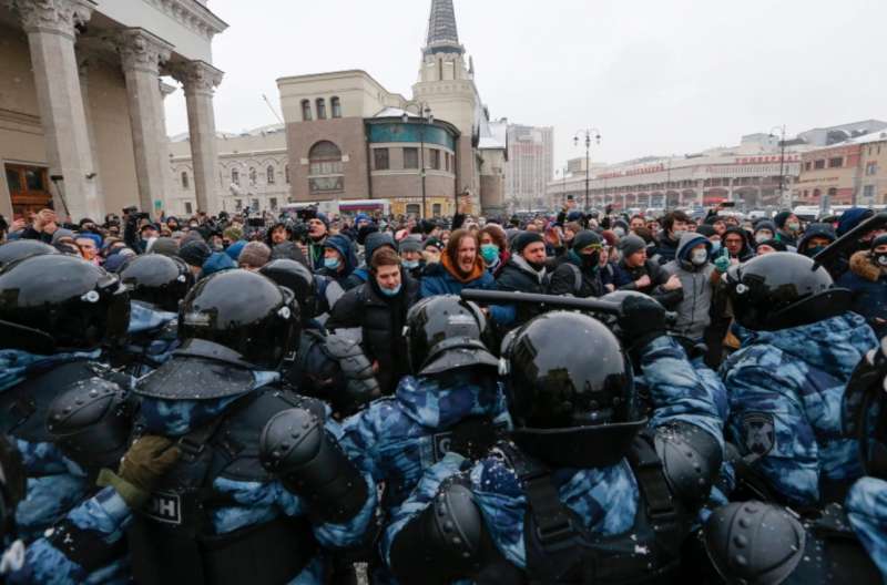 proteste per la liberazione di navalny in russia 2