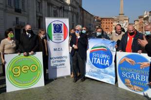 sgarbi con i movimenti che appoggiano la sua candidatura a sindaco di roma foto di bacco (1)