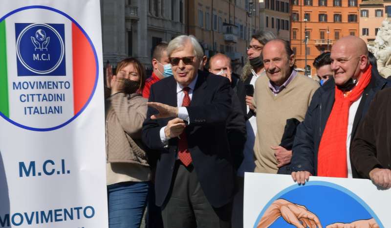 sgarbi con i movimenti che appoggiano la sua candidatura a sindaco di roma foto di bacco (4)