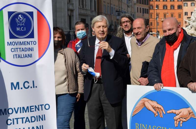sgarbi con i movimenti che appoggiano la sua candidatura a sindaco di roma foto di bacco (3)