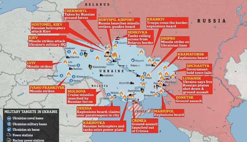 i fronti dell invasione russa dell ucraina