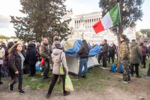roma, protesta contro il green pass 14 febbraio 2022 11