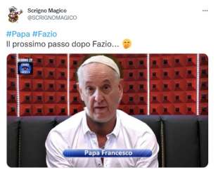 tweet su intervista al papa di fabio fazio 2