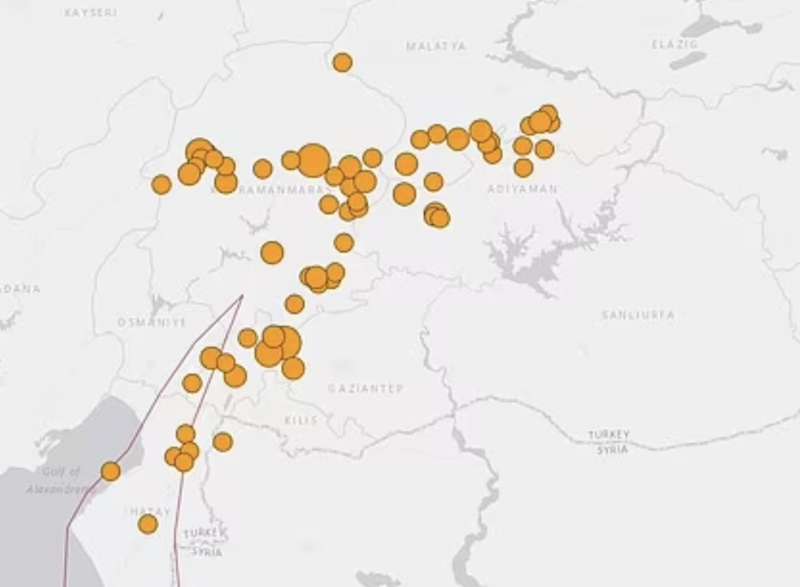 sciame sismico in turchia