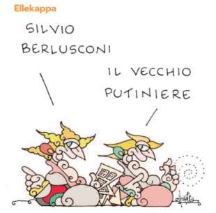 vignetta di ellekappa su Silvio Berlusconi putiniano