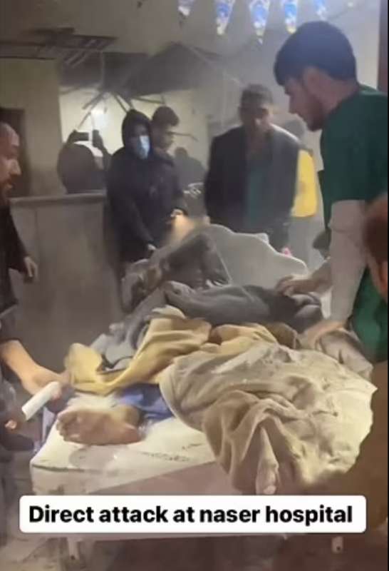 attacco israeliano all ospedale nasser di khan yunis 4