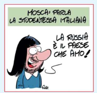 la studentessa italiana di mosca vignetta by rolli il giornalone la stampa