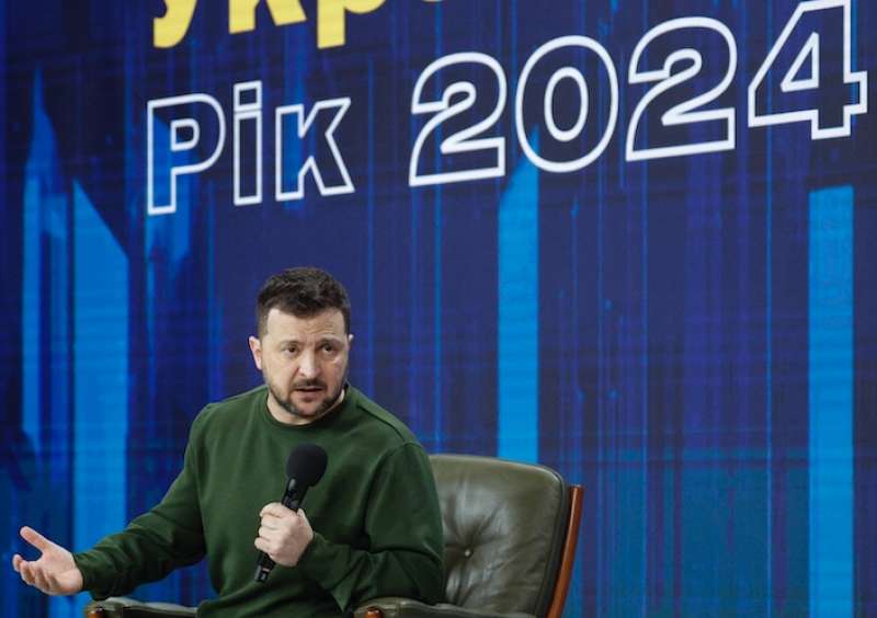VOLODYMYR ZELENSKY - FORUM UKRAINE YEAR 2024 - CONFERENZA STAMPA