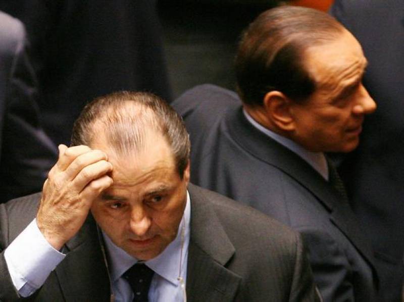 Berlusconi e Di Pietro in Parlamento