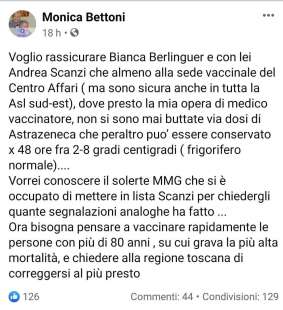 MONICA BETTONI CONTRO SCANZI SU FACEBOOK
