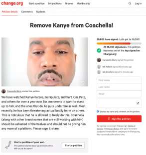 La petizione contro Kanye West