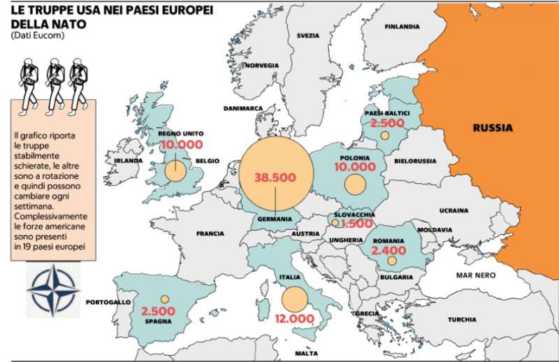 LE TRUPPE AMERICANE NEI PAESI EUROPEI DELLA NATO