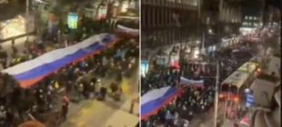 manifestazione pro russia a belgrado