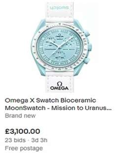 moonswatch rivenduto su ebay a 3mila sterline