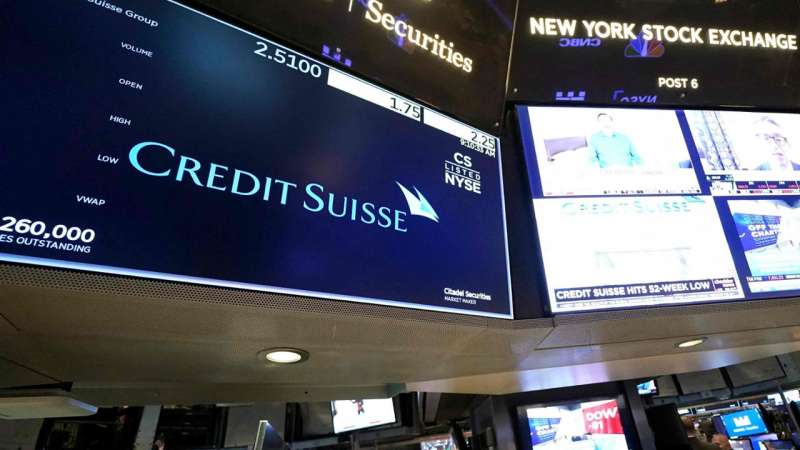 credit suisse crollo del titolo in borsa