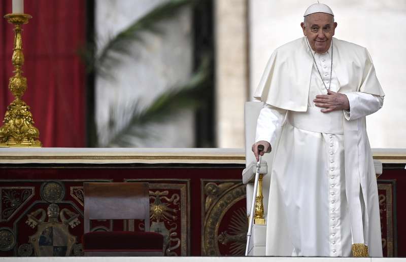 papa francesco durante la messa della domenica delle palme 4