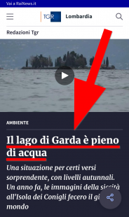 Rai News - il lago di Garda è pieno di acqua
