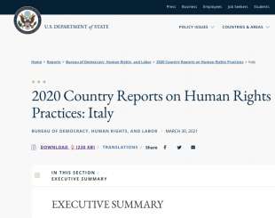 IL REPORT DEL DIPARTIMENTO DI STATO USA SUI DIRITTI UMANI IN ITALIA