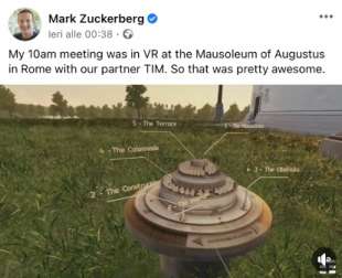 mark zuckerberg visita virtuale al mausoleo di augusto