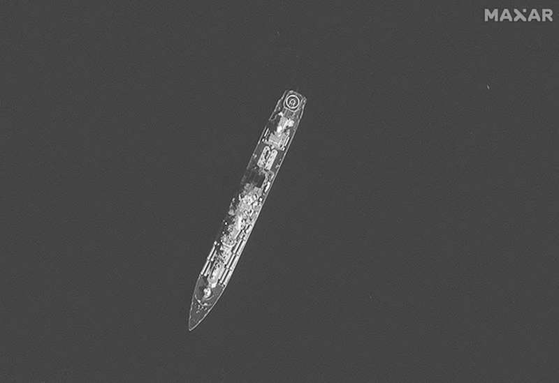 la nave moskva vista dal satellite