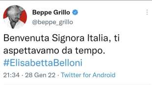 BENVENUTA SIGNORA ITALIA - IL TWEET DI GRILLO PER ELISABETTA BELLONI AL QUIRINALE