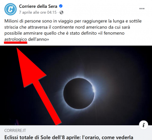 Corriere della Sera - fenomeno astrologico