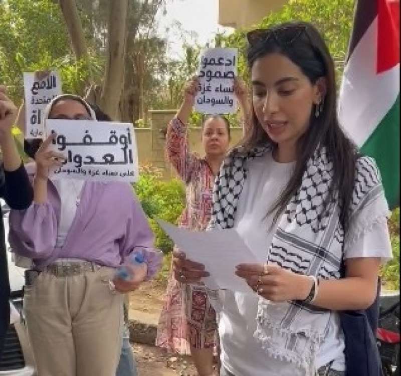 manifestazione pro palestina al cairo