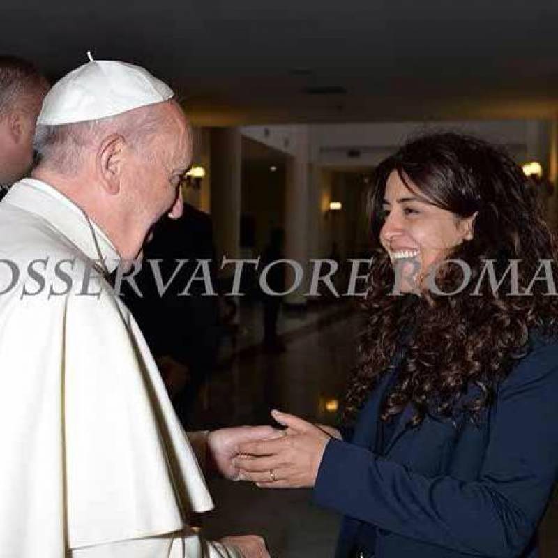 Francesca Immacolata Chaouqui con Papa Bergoglio