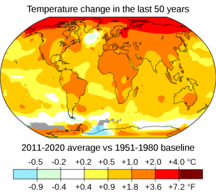 cambio temperatura negli ultimi 50 anni