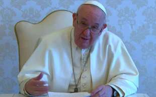 Papa Francesco durante il videomessaggio
