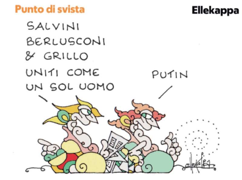 I FILO-PUTINIANI SALVINI, BERLUSCONI E GRILLO - BY ELLEKAPPA