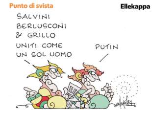 I FILO-PUTINIANI SALVINI, BERLUSCONI E GRILLO - BY ELLEKAPPA