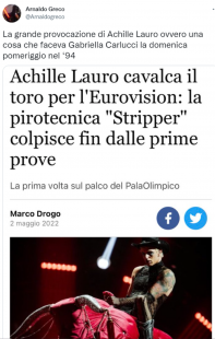 meme su achille lauro all'eurovision 4