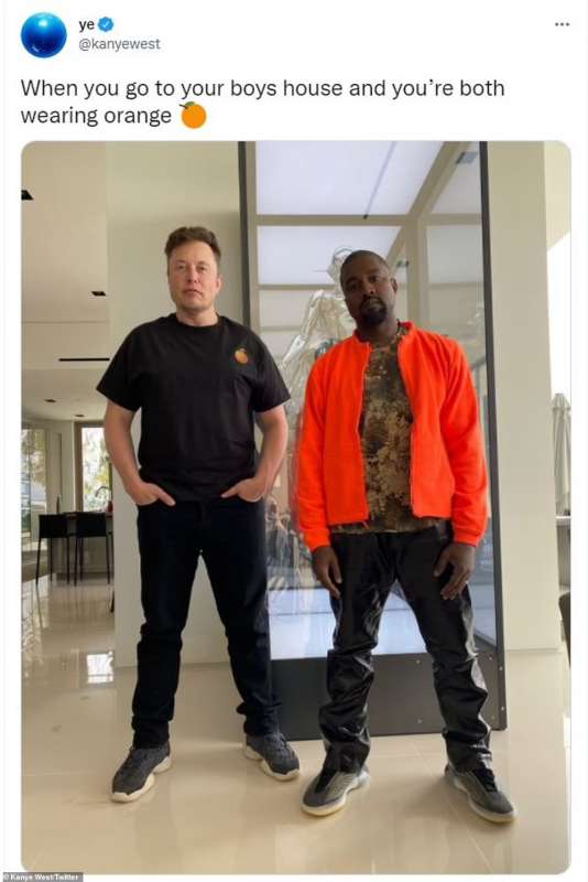 Post di Elon Musk e Kanye West