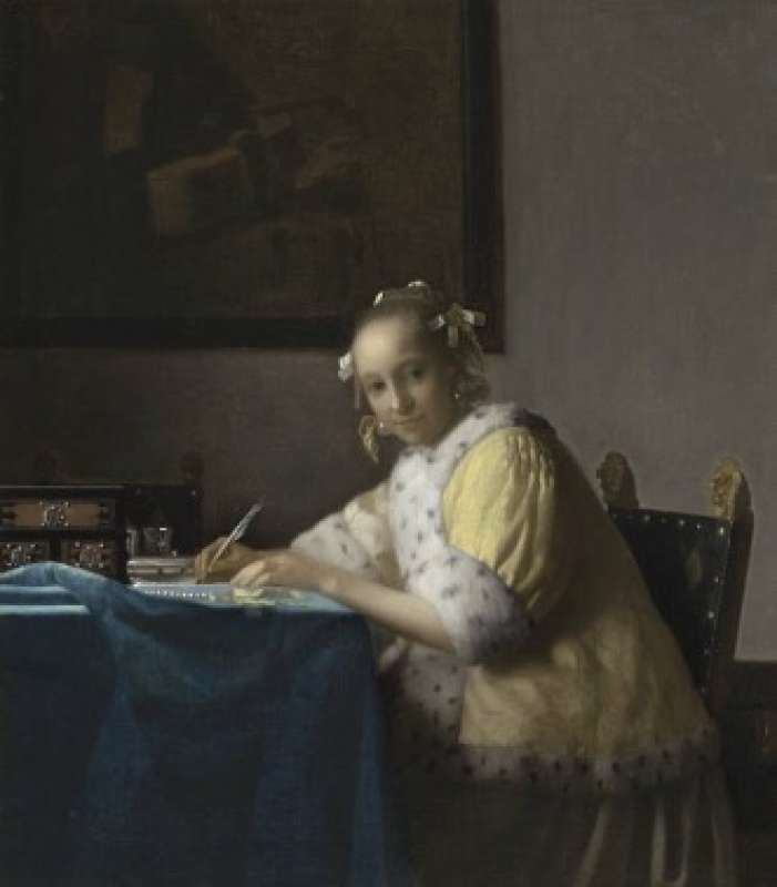 a lady writing johannes vermeer