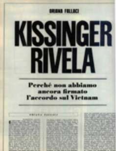 L intervista di Oriana Fallaci a Kissinger fu pubblicata su l Europeo del 16 novembre 1972