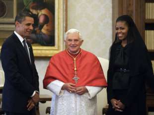michelle e barak obama con il papa benedetto xv