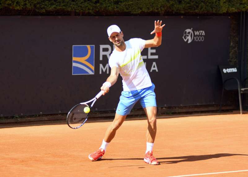Nole Djokovic in allenamento al foro italico - foto Dallavecchia GMT 229