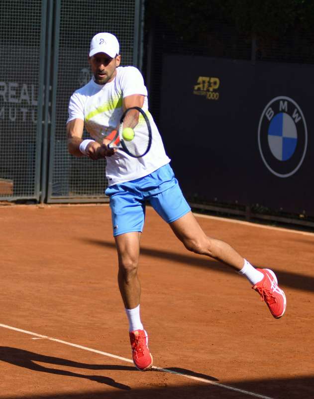 Nole Djokovic in allenamento al foro italico - foto Dallavecchia GMT 235