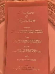 menu del matrimonio di lautaro martinez e agustina gandolfo