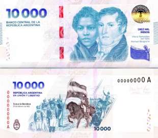 banconota da 10 mila pesos - inflazione in argentina